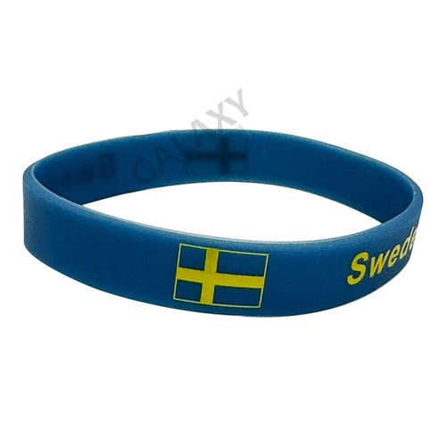 Sweden Bracelet / Sweden Flag Silicone Rubber Bracelet - Picture 2 of 2