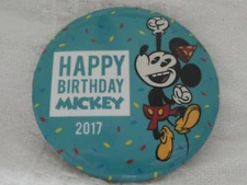 2017 Disney Parks 3" Button Pin Happy Birthday Mickey Mouse Jumping For Joy