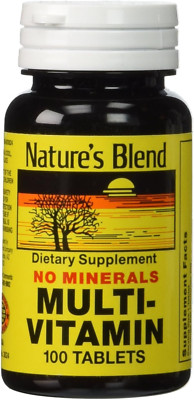 Nature'S Blend Multi-Vitamin No Minerals 100 Tabs (Model: 3824)