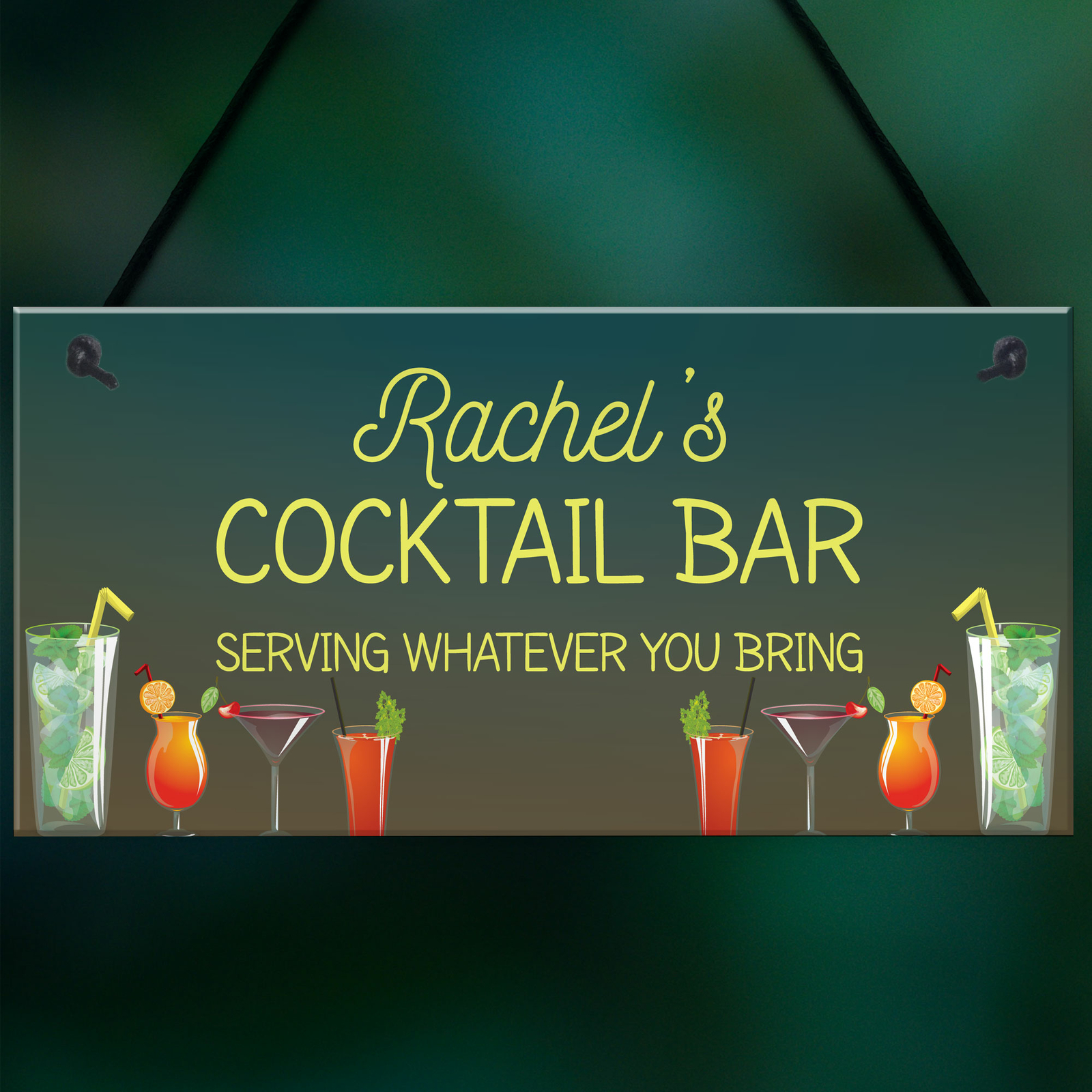 Personalised Cocktail Bar Sign For Your Home Novelty Alcohol Gifts Man