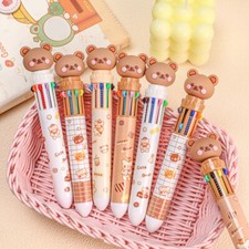10-color Ball-point Pen Press-type Ball-point Pen Bear Ball-point Pen Pressed