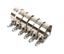 6pcs 42mm-49mm Stainless Steel T-Bolt Clamp Turbo Intake Silicone Hose Clamps