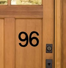 Stick-On House Numbers - No 96 - Satin Black - 10cm - Door, Fence, Gate
