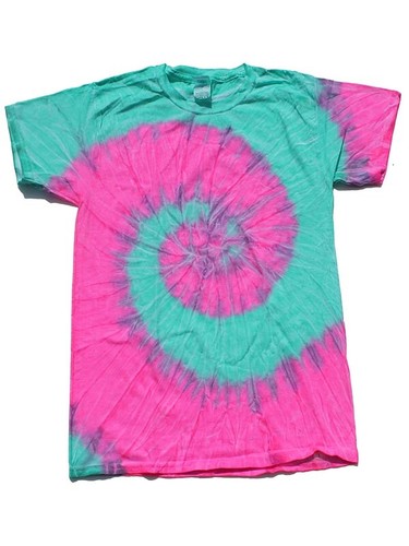 Particolored Tie Dye T-Shirts Colortone, Kids & Adult 100% Pre-Shrunk Cotton - Picture 22 of 49