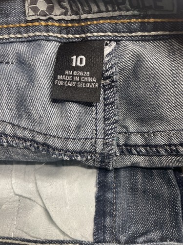Vintage Southpole Denim Jeans Boys Youth Size 10 And 8 Baggy Faded Dark Wash Y2K - Picture 3 of 8