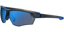 Under Armour Yard Dual Jr. Matte Transparent Grey/Blue Wrap Sunglasses - 009V W1