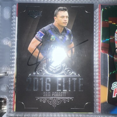 Sam Perrett Signed 2016 Elite NRL card Canterbury Bulldogs