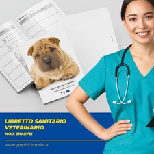 Libretto Sanitario Veterinario Vaccinazioni per Cane Sharpei Cucciolo Cagnolino