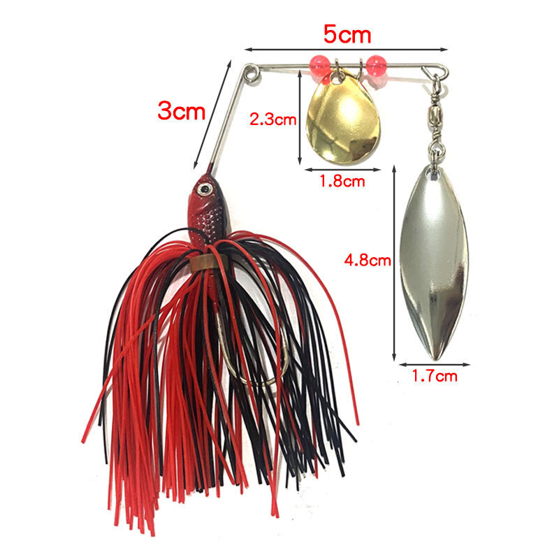 Bass Fishing Lures Spinner Baits Hard Metal Spinnerbait Buzzbait Swimbait Jigs - Image 2