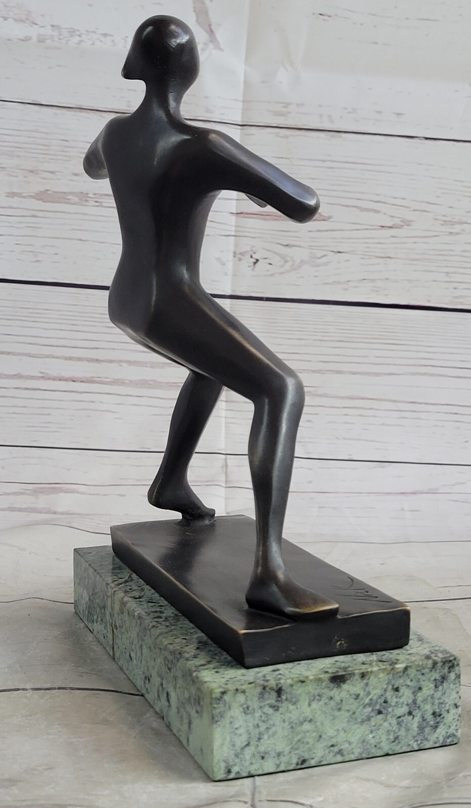 Vintage Nude Woman Playing Tennis Brass Statue Sculpture Mid Century Modern eBay