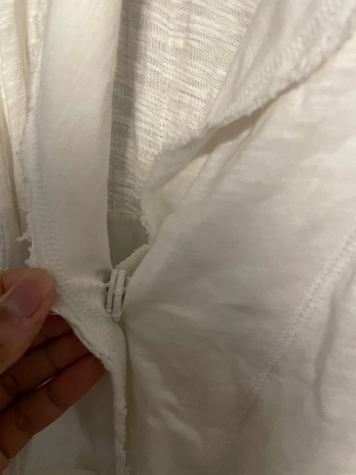 Женский топ Generra с запахом размер XS кремовая бахрома подол расслабленный Coastal Lagenlook - Изображение 3 из 4