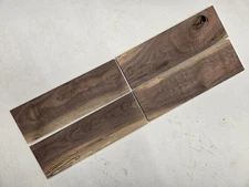 15" Very Cool Unique Set Of 4 Walnut Lumber Wood Kiln Dried Board Slab