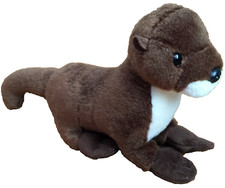 AURORA RIVER OTTER PLUSH BROWN STUFFED ANIMAL TOY 2022 5.5"