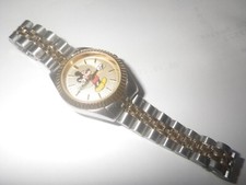 Mickey Mouse Gold Toned Watch-Bracelet-Water Resistant-Disney Time Works-Date