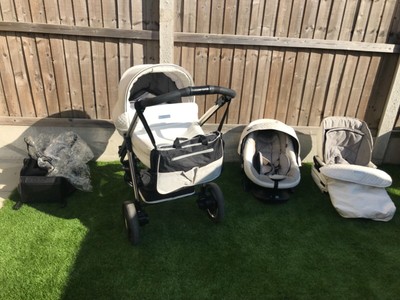 cream leather pram