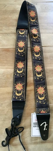 Fender American Vintage II Sun Moon Adjustable Guitar Strap 2" Wide / Navy Blue