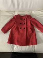 Burberry Kids Red Wool Bow Coat Size 18 Months