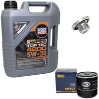 MotoröL Set 5W-30 5 Liter + ÖLfilter Sm 105 + Schraube FüR Chevrolet Opel Astra