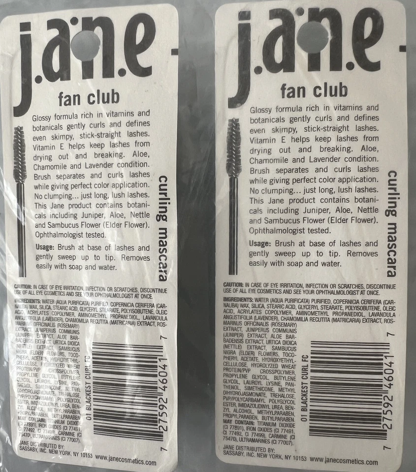 Máscara de pestañas Jane Curling ~ Blackest Curl 01 Set - Nueva sellada Foto 2 de 3