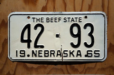 1965 NEBRASKA License Plate # 42 - 93