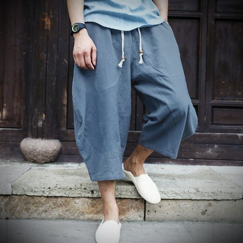 Men Elastic Waist Loose Fit Baggy 