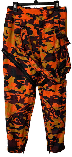 Balera Dancewear Orange Camouflage Pop Star Pants Faux Suspenders Size Medium