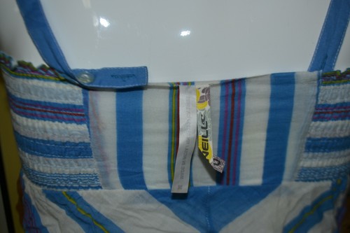 Womens Jrs Medium O'Neill Surfing Strap Tank Top Shirt Cute Striped Summer Beach - Picture 4 of 4