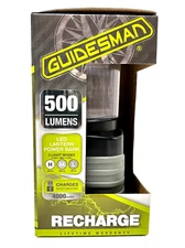 500 Lumen Black Rechargeable LED Lantern Power Bank 3 Mode Rubber Camping Light