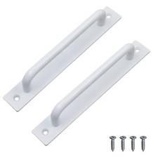 2 PCS White 6.3 Inch Hole Center Aluminum Barn Door Handle Cabinet Drawer Pull