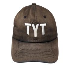 TYT Slideback Hat Black One Size Adjustable Embroidered Solid 6 Panel