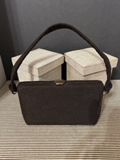 Vintage Handbag - Brown Soft Wool - Cute For Winter Outfits - Clutch W Latch