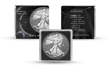 **Only 300**  2025 Silver Eagle 1oz SilverNight Sky Hologram Ruthenium Germania