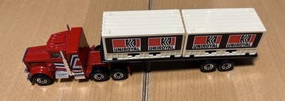 MINT PETERBILT DOUBLE CONTAINER TRUCK - MATCHBOX CONVOY c1982 LESNEY UNIROYAL M3