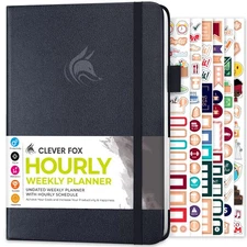 Clever Fox Undated Weekly/Monthly Planner - A5 Mystic Grey Schedule Organizer