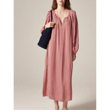 J Crew Long Sleeve Drapey Tie Waist Midi Dress NWT Small Red with White Stripe