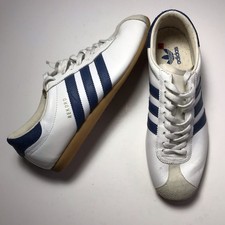 Sneakers Tennis Basse Vintage Adidas Rekord Retro Blu Stripe Bianco Uomo 9,5 Samba