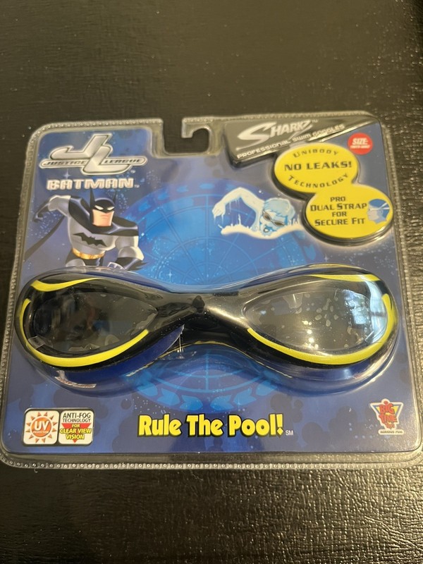 Sharkz Brand Batman Green &black Professional Swim Goggles Ages 4+ New