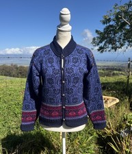 Vintage Dale of Norway Fair Isle Cardigan Sweater Norway Nordic Wool Small