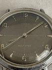 Vintage Timex Self  Winding Mens Watch  Gray Dial Silver Tone Cracked Crystal