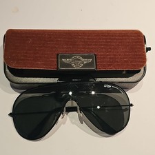 Ray Ban Bausch  Lomb Vintage Wings Aviator Shield Sunglasses Black W/ Case EUC