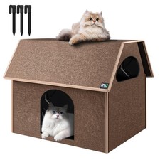 MIU Color Outdoor Cat House for Patio  Backyard, Extra Large Insulated Feral...