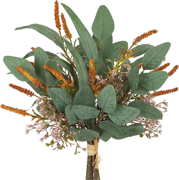 Blumenstrauß KüNstlich Wie Echt 48 Cm KüNstlicher Eukalyptus Zweige Deko Eukalyp-image
