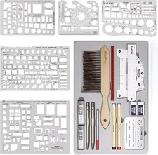 Nicpro 21PCS Professional Drafting Tools  Geometry Set with Case, Architect Com