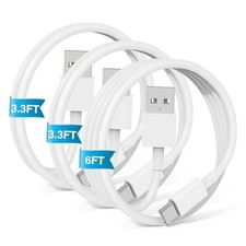 Car Carplay Cable for iPhone 16 15 Pro Plus Pro Max  3 6FT 3.3FT 3.3FT White