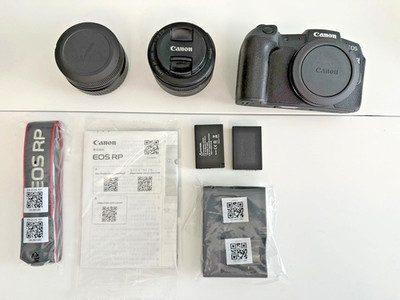 Canon RP Mirrorless 26.2MP Camera, EF to RF Adapter, EF 50mm 1.8,  3,402 clicks