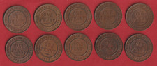 10 szt. Monety z AUSTRALII ° ONE PENNY ° BRO ° od 1920...