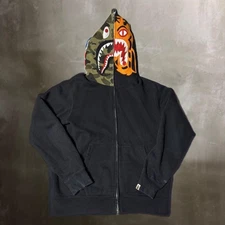 BAPE Crazy Face Tiger Shark full zip Hoodie 9593