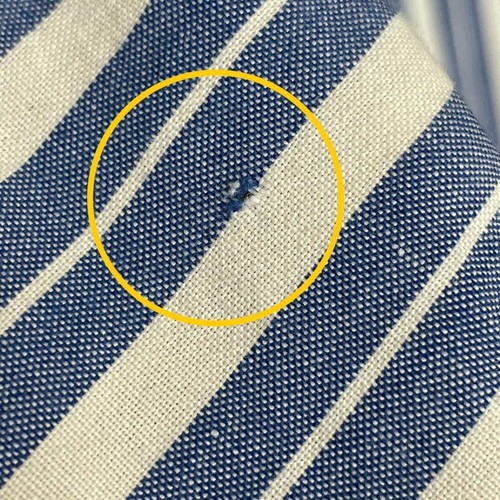 Vintage 90s Striped Shirt Button-Up Men FLAWS Short Sleeves Blue White Vertical - Picture 8 of 13