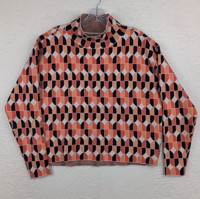 Maeve by Anthropologie Cary s Geometric Mock Neck Sweater Sz XS