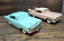 Telemania Lot of 2 pc 57 Chevy/ 59 Cadilac Touch Tone Home Telephone (no cords)